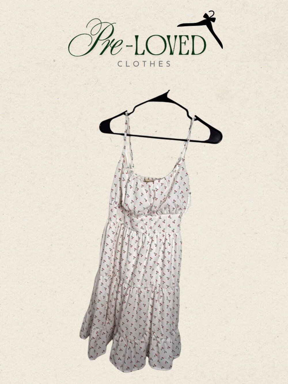 Brand New Cherry Print Tiered Sundress